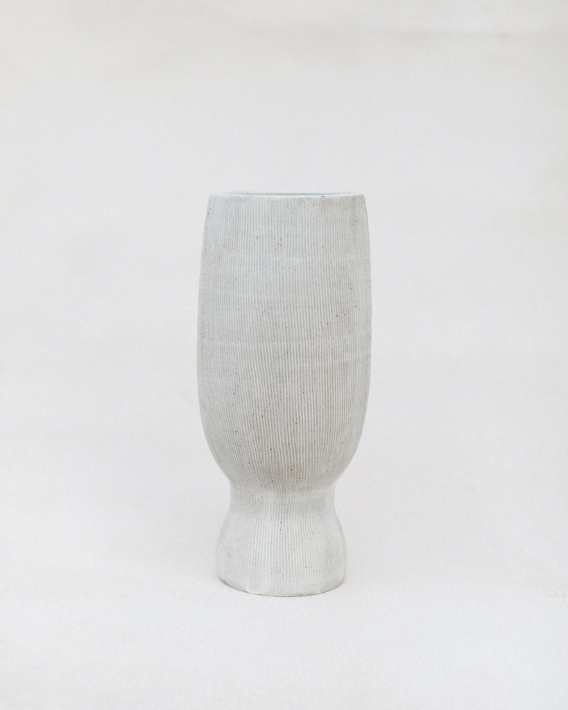 Limestone Textured Footed Vase