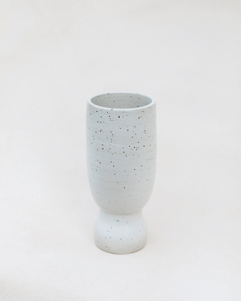 White Speckle Footed Vase